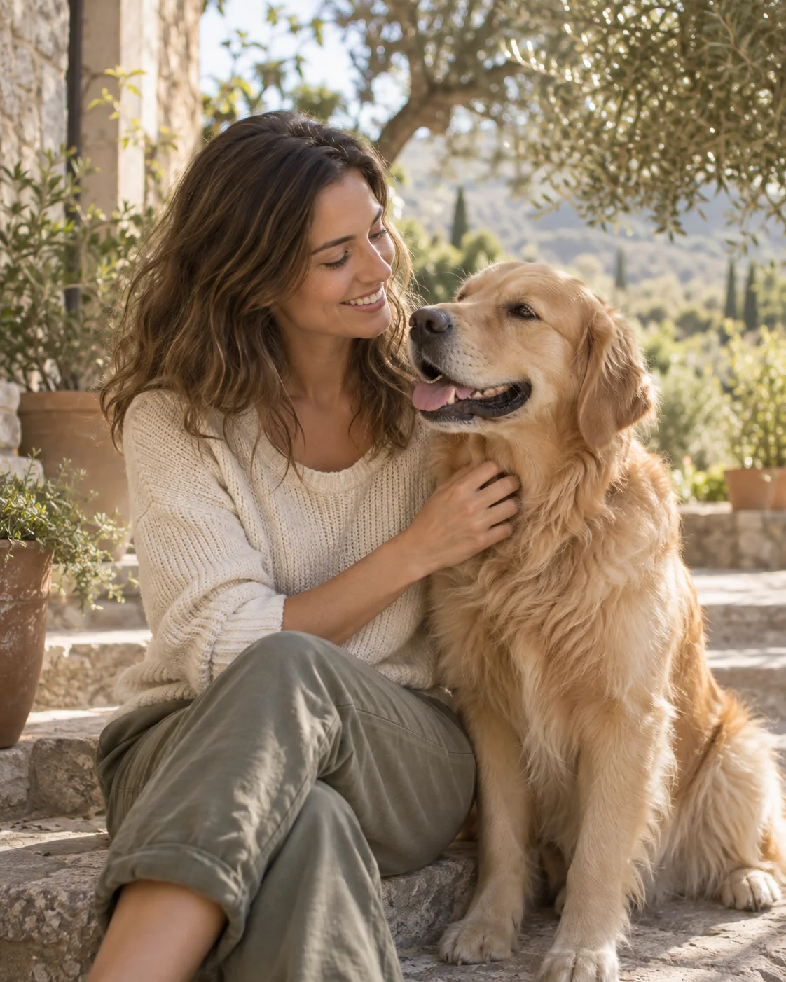 Un momento de cariño entre una persona y su perro