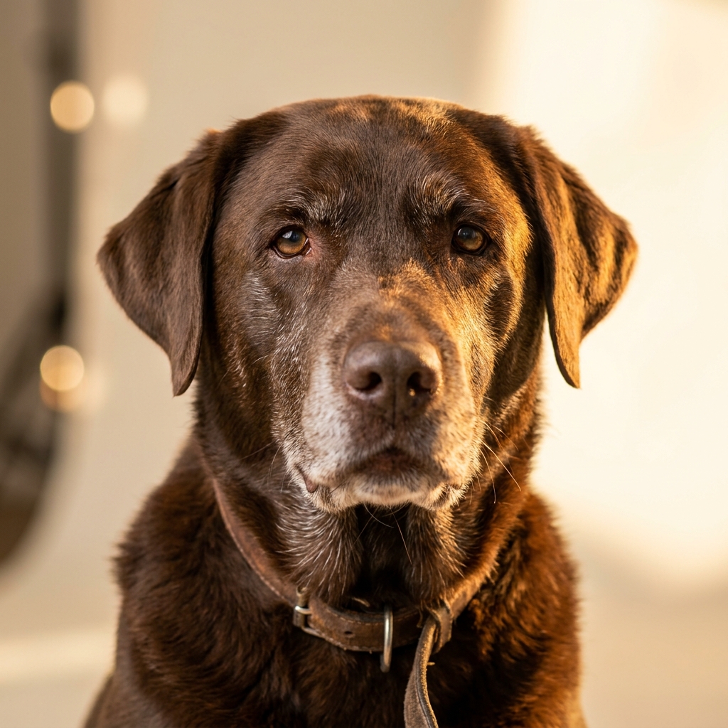 Maia, labradora chocolate senior